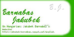 barnabas jakubek business card